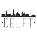 Delft Netherlands. City Skyline. Silhouette City. Design Vector. Famous Monuments. Royalty Free Stock Photo