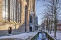 Delft church and canal
