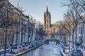 Delft tower and canal