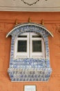 Delft tiled window Royalty Free Stock Photo