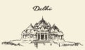 Delhi Akshardham Temple illustration drawn sketch