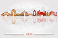 Delhi City Silhouette with city silhouette Design