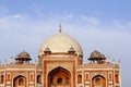 In delhi Humayun\'s tomb of Mughal Emperor Humayun designed by Persian architect Mirak Mirza Ghiyas in New Delhi, India Royalty Free Stock Photo