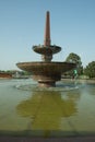 Delhi / India / April 04, 2017: Large fountain reflecting in the water Royalty Free Stock Photo