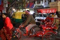 A busy street at the Chandni Chowk market