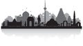 Delhi India city skyline silhouette