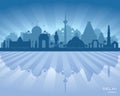 Delhi India city skyline vector silhouette