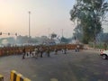 Delhi, India - 02 December 2020 : Delhi Noida border closed due to Farmers protest in demand to withdraw agriculture