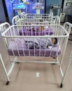 Delhi, India- 06 July 2020: Specially equipped room with newborn babies sleeping in incubators at Safdarjung hospital in New Delhi