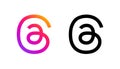 Delhi, INDIA - July 25, 2023: threads app logo in two colors