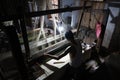 Man works as weaver in the carpet workshop