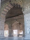 DELHI, INDIA - MARCH 15, 2019: interior of the diwan-i-khas chamber at red fort