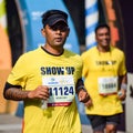 Delhi India Ã¢â¬â March 6 2021 : Runners in the Delhi Half Marathon. Airtel Delhi Half Marathon happens every year in the capital of