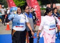 Delhi India Ã¢â¬â March 6 2021 : Runners in the Delhi Half Marathon. Airtel Delhi Half Marathon happens every year in the capital of