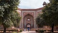 DELHI, INDIA - MARCH 12, 2019: wall and an entrance gate at humayun`s tomb Royalty Free Stock Photo