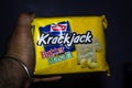 Delhi, India-may 01 2020: Parle Krackjack Biscuits, sweet and salty biscuit