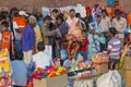 people in early morning go shopping at the central market Meena Bazaa