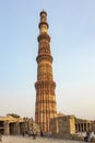 people visit Qutb Minar, Delhi, the worlds tallest brick built minaret at 72m