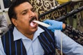 Delhi, India - November 19, 2022 - Close up of female dentist doing routine dental check-up to patient, Patient lying on chair at