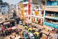 Paharganj Main Bazaar market street for tourist in Delhi, India