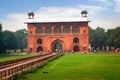 Red Fort Delhi interior medieval architecture building made of red sandstone at Delhi, India