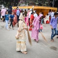 Delhi, India, October 2, 2023 - Sikhs display gatka and martial arts during annual Nagar Kirtan, Traditional, procession on Royalty Free Stock Photo