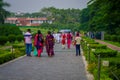 Delhi, India - September 27, 2017: Unidentified people walking to visit the Lotus Temple, located in New Delhi, India Royalty Free Stock Photo