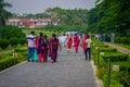 Delhi, India - September 27, 2017: Unidentified people walking to visit the Lotus Temple, located in New Delhi, India Royalty Free Stock Photo