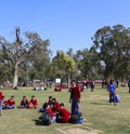 Unidentified local school boys in park of the India gate