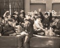 Unidentified local school students in park of the India gate