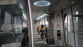 Delhi Metro Coach Interior - Airport Express line Royalty Free Stock Photo