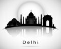 Delhi skyline. Vector illustration