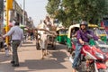 Delhi-12.10.2018:The view on main bazar street in India