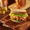 Deli meat sandwich with turkey Royalty Free Stock Photo