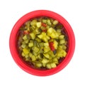 Deli Style Sweet Relish Red Bowl Royalty Free Stock Photo