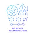 Deliberate risk management blue gradient concept icon