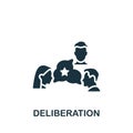 Deliberation icon. Monochrome simple sign from speech collection. Deliberation icon for logo, templates, web design and