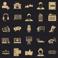 Deliberation icons set, simple style