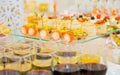 Delicacies and snacks in the buffet. Seafood. A gala reception. Banquet. Royalty Free Stock Photo