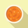 Delicacy cream soup icon flat vector. Cooking repast