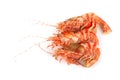 Shrimps isolated on white northern Bering shrimp Royalty Free Stock Photo