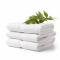 Delicacy Of Touch: A Simplistic Photo Of Stacked White Towels