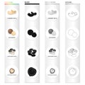 Delicacy, treats, product and other web icon in cartoon style.Nut, cashew,macadamia, icons in set collection. Royalty Free Stock Photo