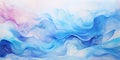 delicate abstract futuristic waves of watercolor paint, blue-purple shades, background, design concept