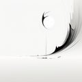 Delicate Abstraction Moving Wave In Black And White