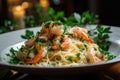 delicate angel hair pasta, tossed with shrimps and fresh herbs