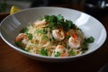 delicate angel hair pasta, tossed with shrimps and fresh herbs