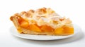 Delicate Apricot Pie Slice On White Plate - Uhd Image