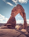 Delicate arch, Arches National Park, near Moab in Grand County, Utah, United States Royalty Free Stock Photo