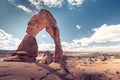 Delicate arch, Arches National Park, near Moab in Grand County, Utah, United States Royalty Free Stock Photo